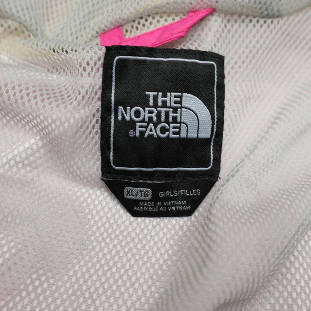 North Face Jacket Girl XL Pink Wind Rain Waterproof Full Zip Lightweight Outdoor